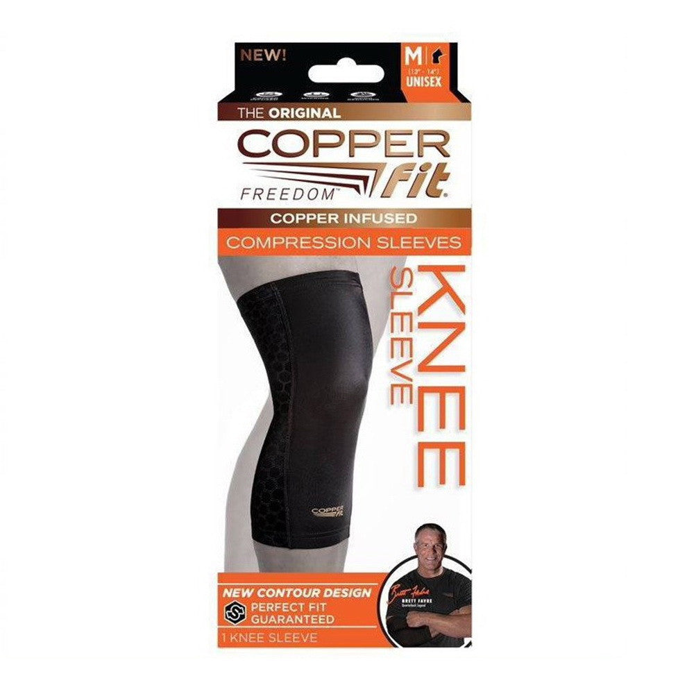 Copper Fit Freedom Knee Compression Sleeve, Black, Medium
